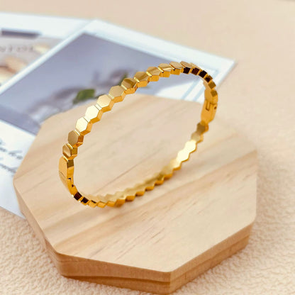 Honeycomb Geometric Gold Bracelet
