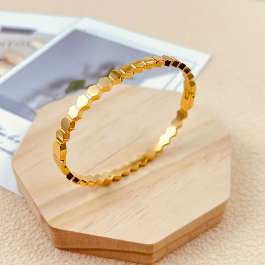 Honeycomb Geometric Gold Bracelet