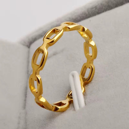 Gold Chain Link Ring – 18K Gold Plated Stainless Steel
