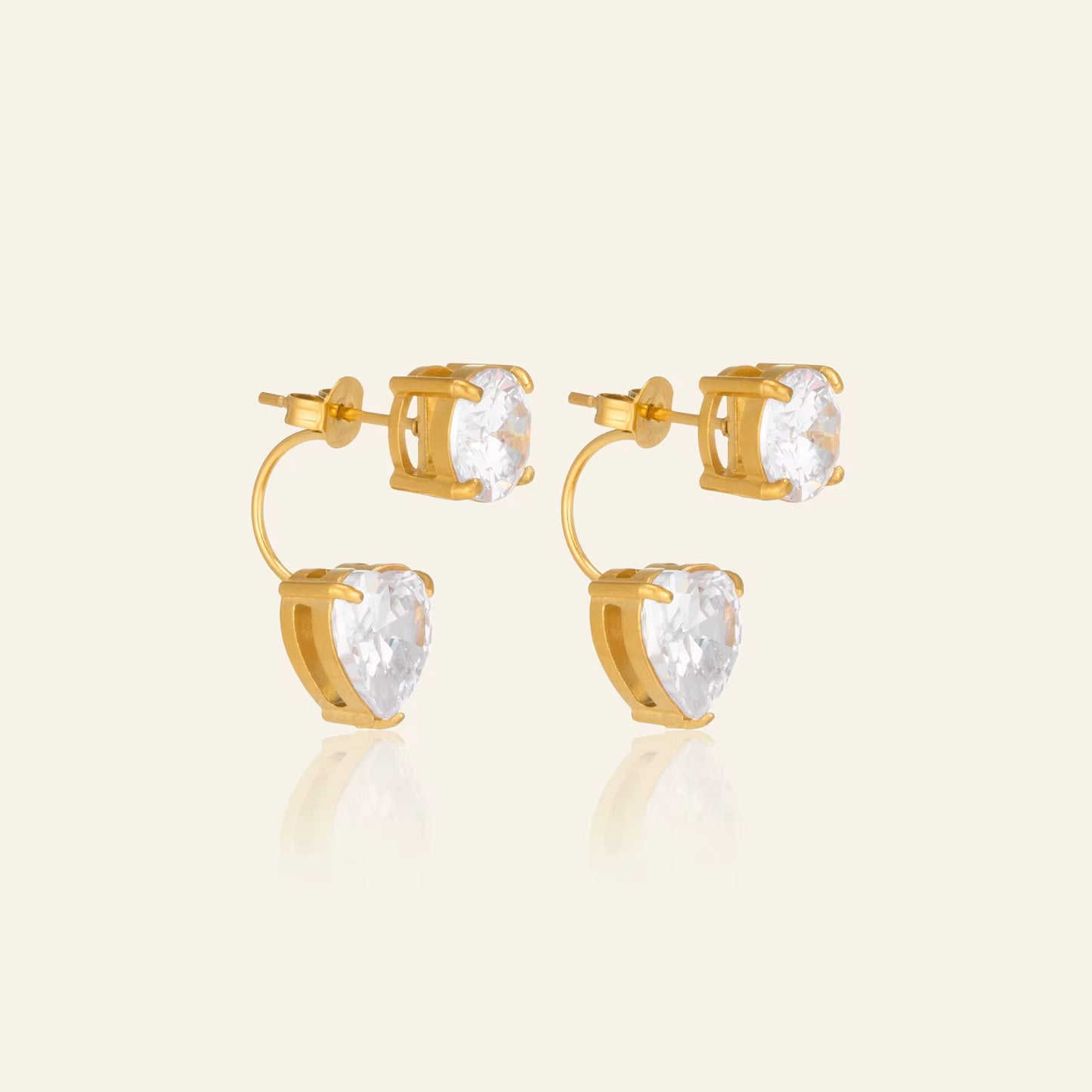 Crystal Heart Drop Earrings