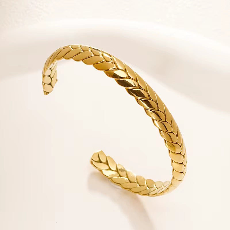 Braided Gold Open Cuff
