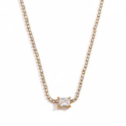 Crystal Cross Layered Necklace Set