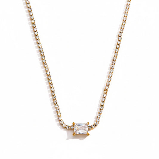 Crystal Cross Layered Necklace Set