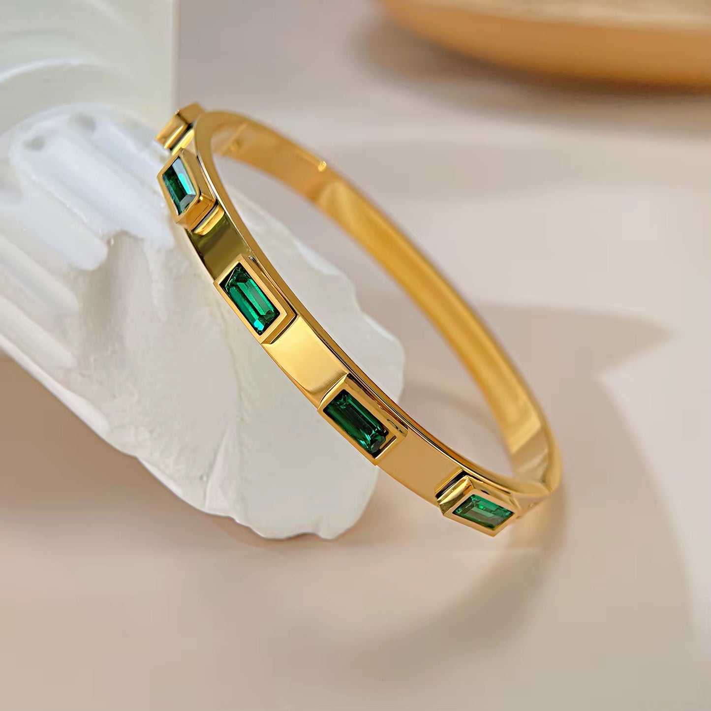 Emerald Luxe Crystal Bangle