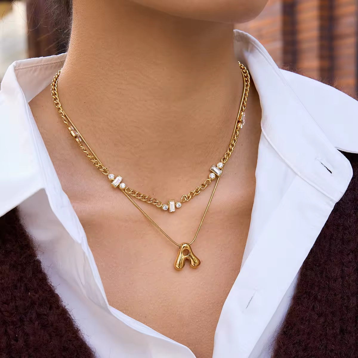 Crystal Link Chain Necklace