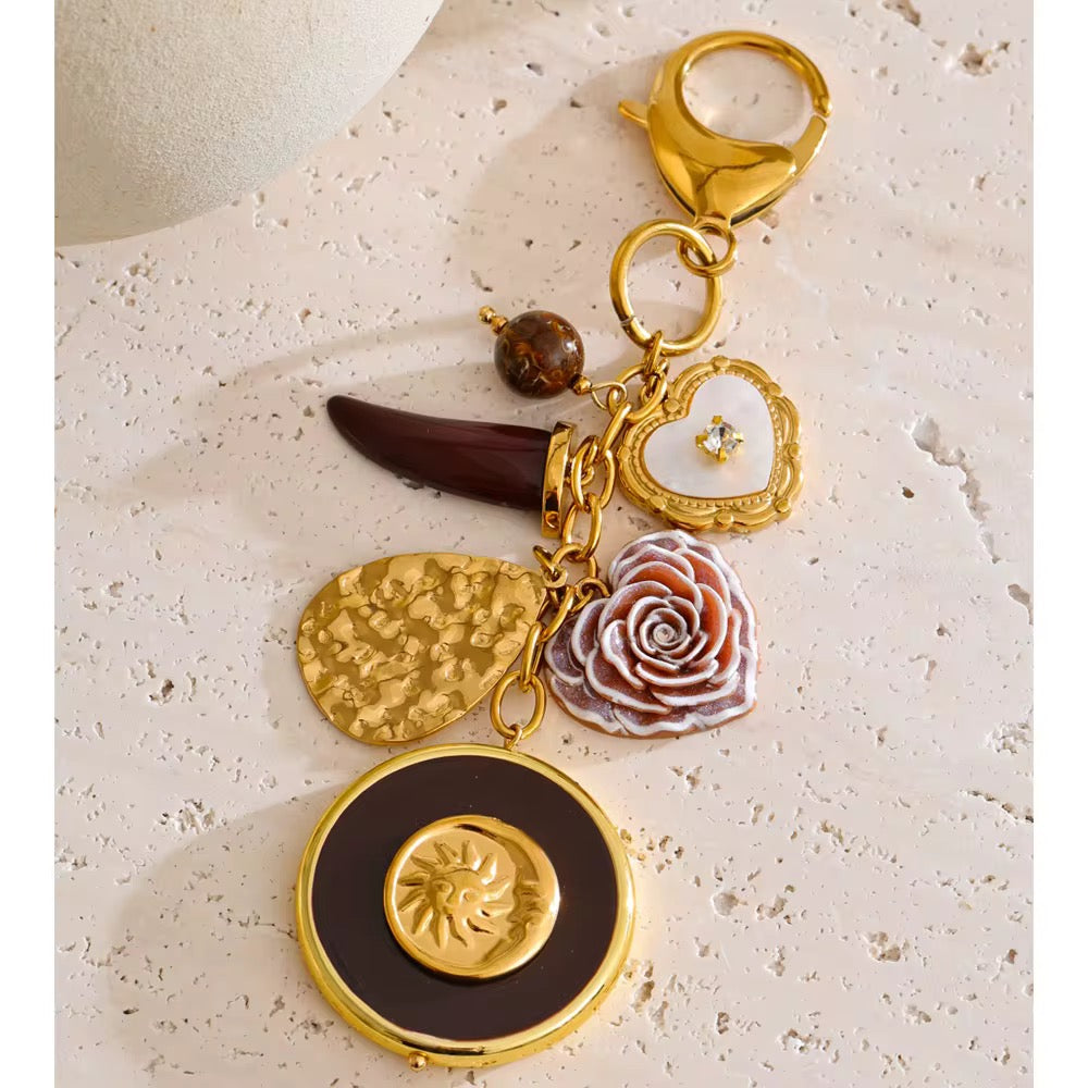 Vintage Medallion Charm Keychain