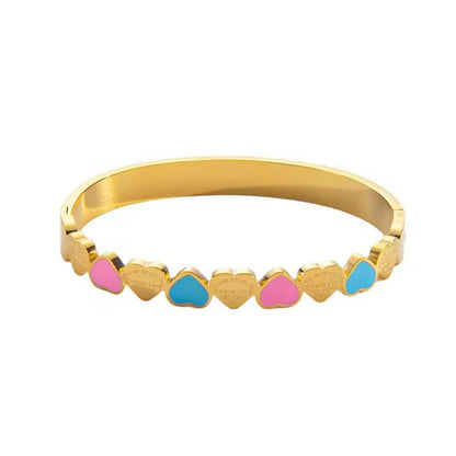 Colorful Heart Enamel Bangle