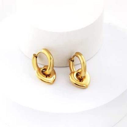 Chunky Heart Hoop Earrings l