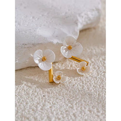 Blossom Pearl Flower Stud Earrings