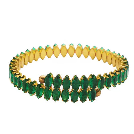 Luxury Emerald Green Zirconia Bracelet