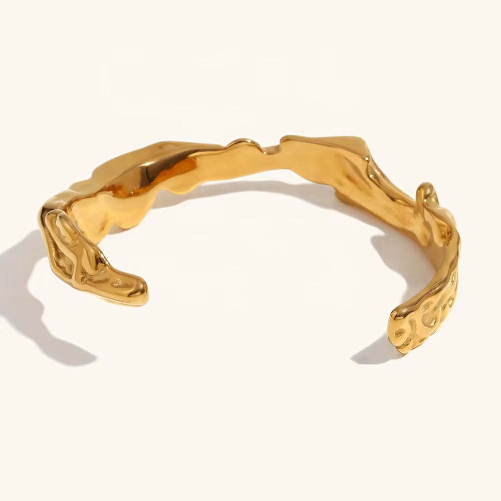 Gold Sculptural Cuff Bracelet