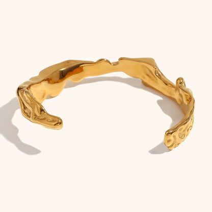 Gold Sculptural Cuff Bracelet