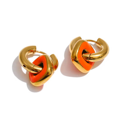 Viva Colourful Enamel Hoop Earrings