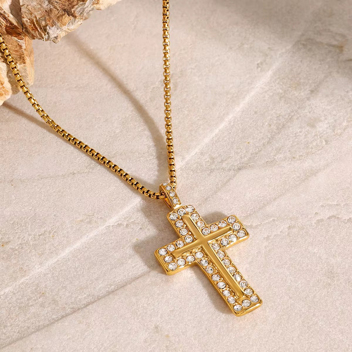 Radiant Cross Zircon Necklace