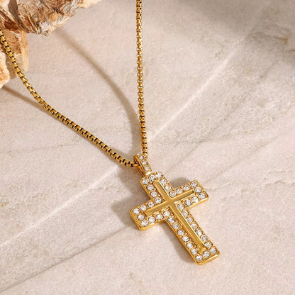 Radiant Cross Zircon Necklace