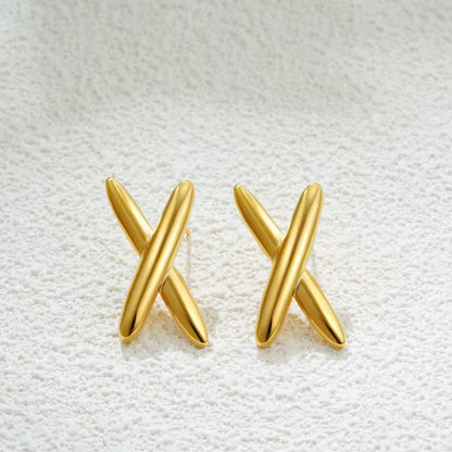 Minimal Cross Stud Earrings