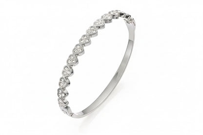 Crystal Heart Tennis Bangle