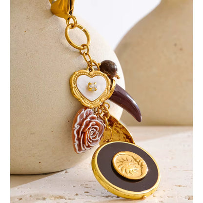 Vintage Medallion Charm Keychain