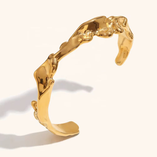 Gold Sculptural Cuff Bracelet