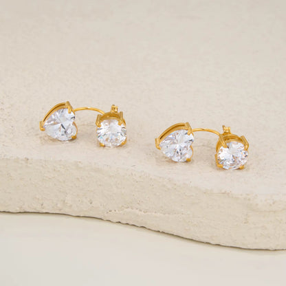 Crystal Heart Drop Earrings