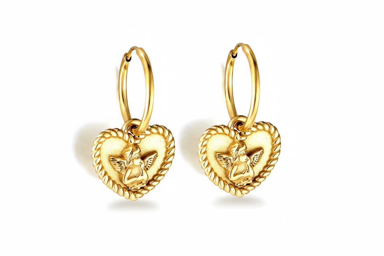 Angel Heart Drop Earrings