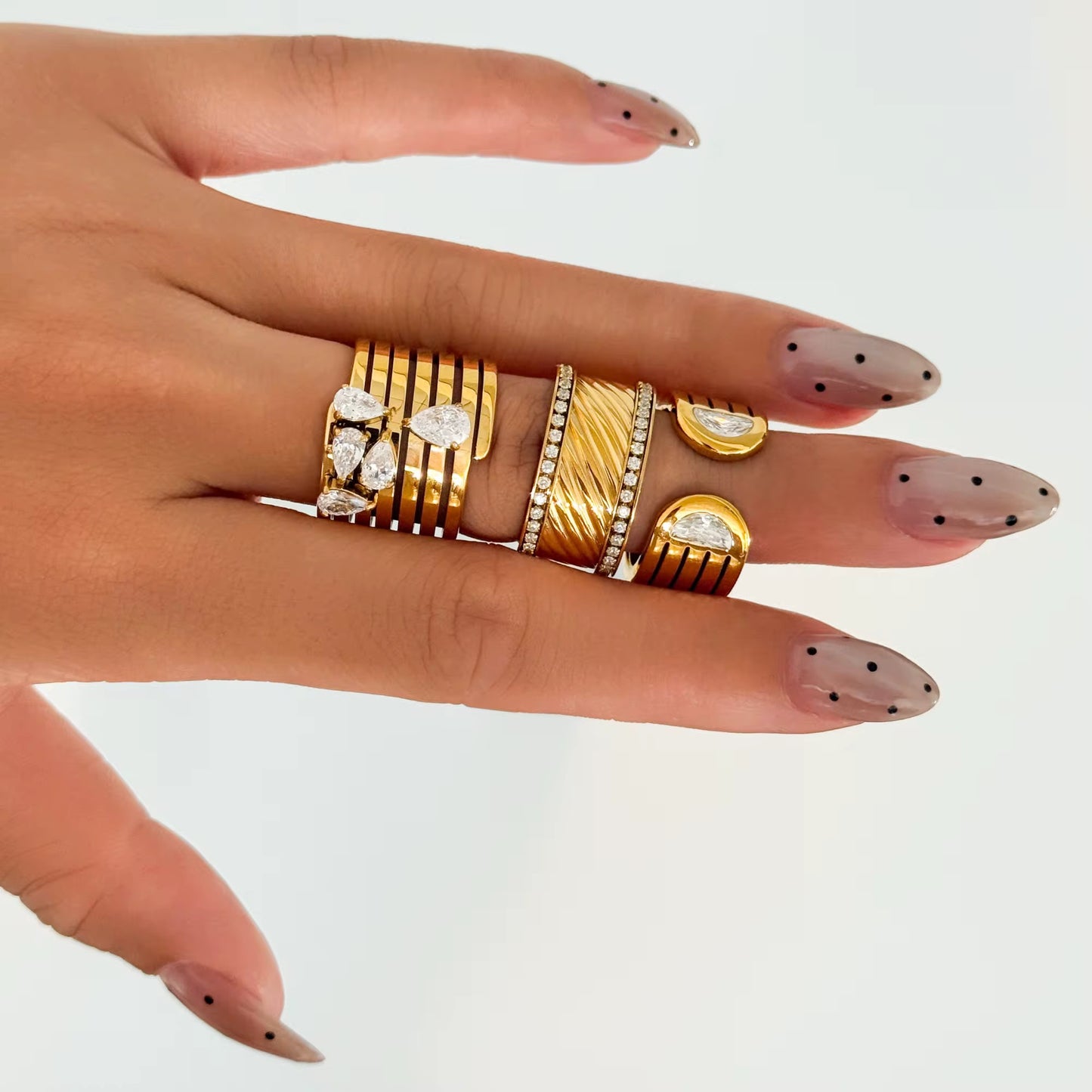 Luxe Open Crystal Ring