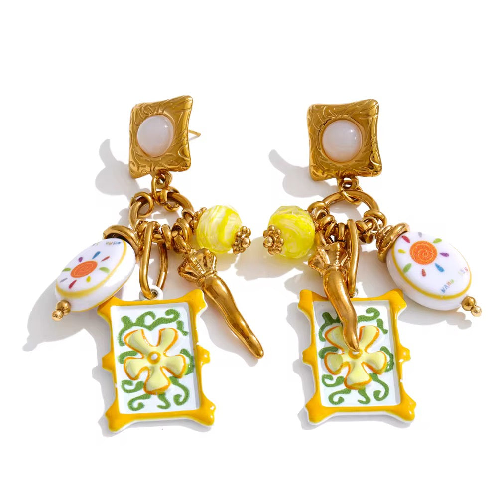 Soleia Charm Drop Earrings