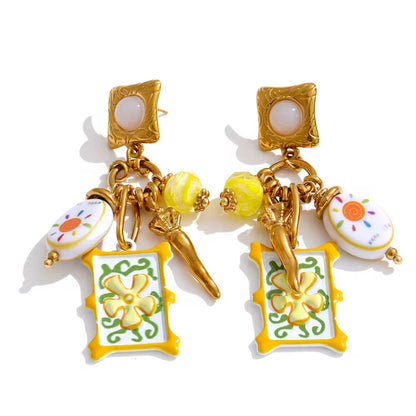 Soleia Charm Drop Earrings