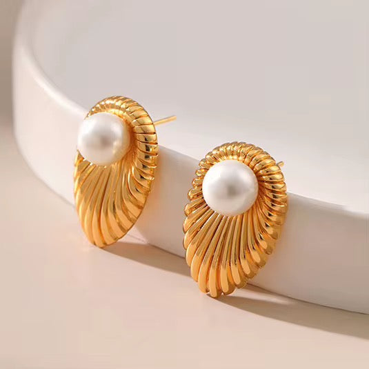Pearl Shell Statement Earrings