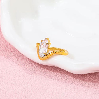 Marquise Glow Wave Ring