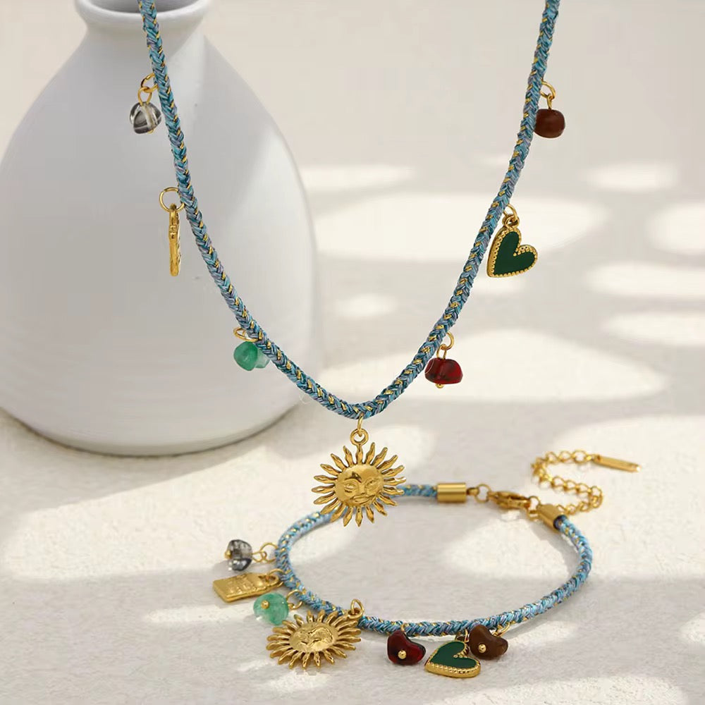 Sun Charm Rope Jewelry Set