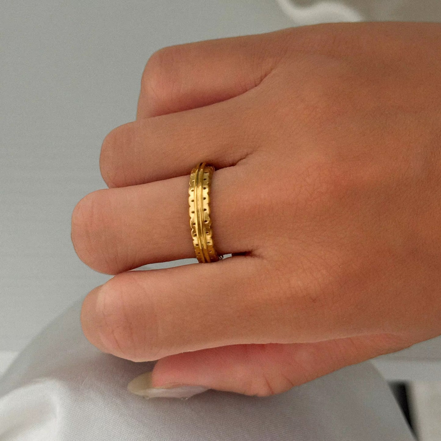 Dual Layer Minimalist Gold Ring