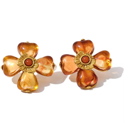 Colourful Resin Flower Necklace Sets