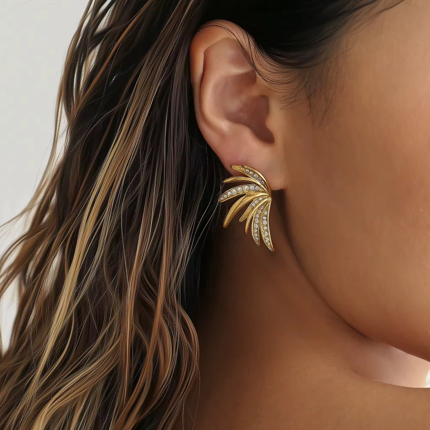 Golden Radiance Crystal Earrings