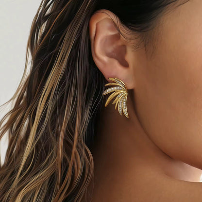 Golden Radiance Crystal Earrings