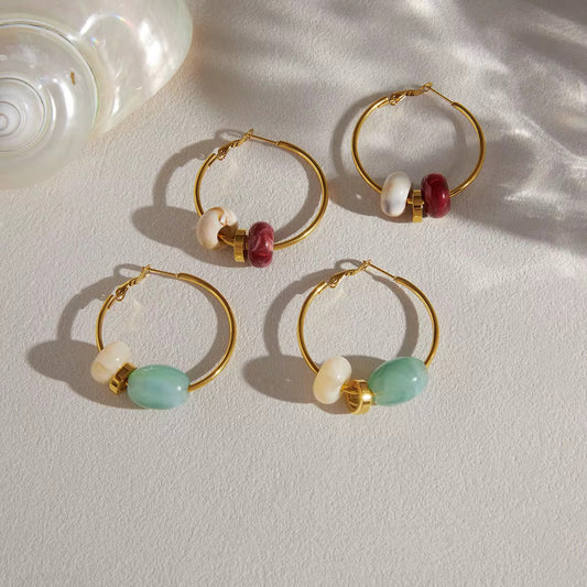 Coastal Charm Beaded Hoop Earrings