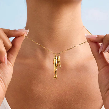 Golden Pisces Pendant Necklace
