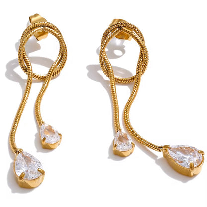 Crystal Drop Knot Earrings