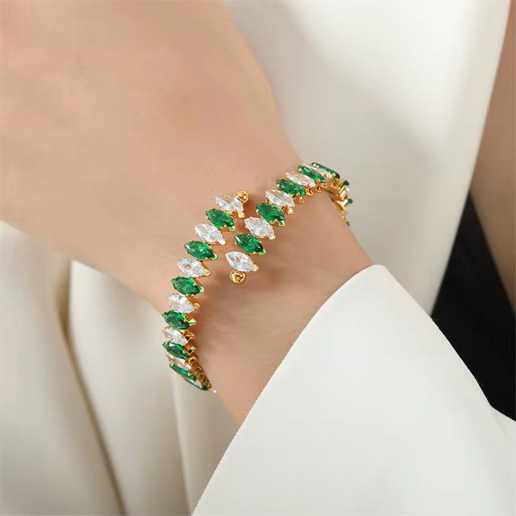 Luxury Emerald Green Zirconia Bracelet
