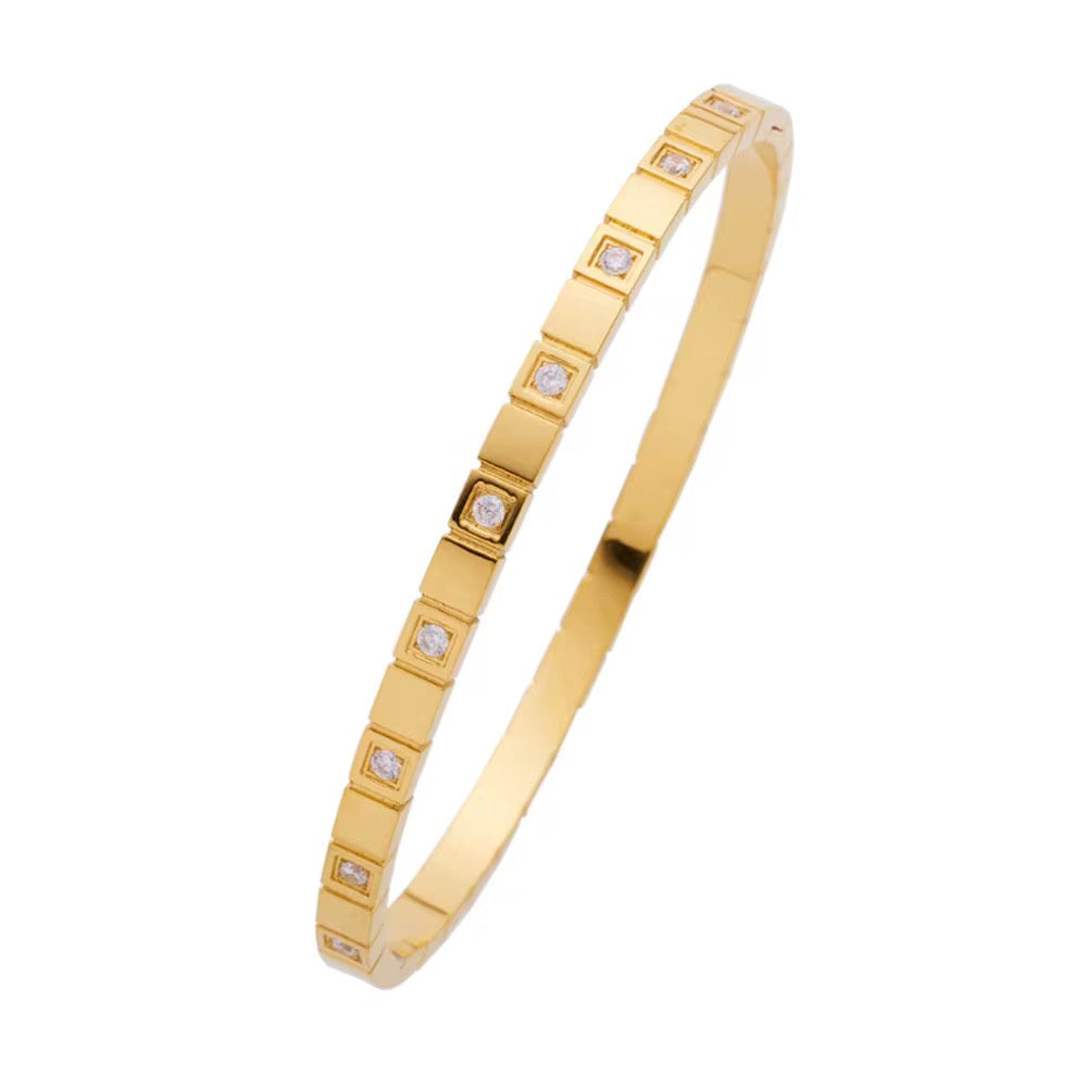 Square Crystal Link Bangle