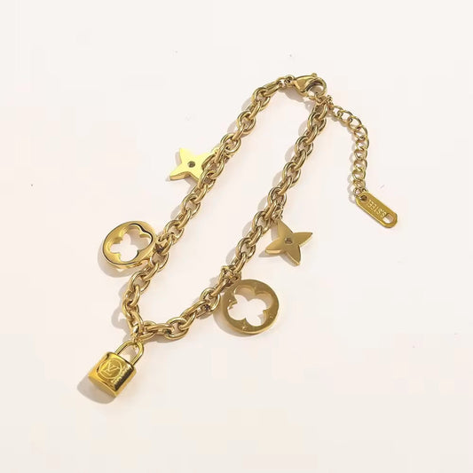 Charm Lock Chain Bracelet
