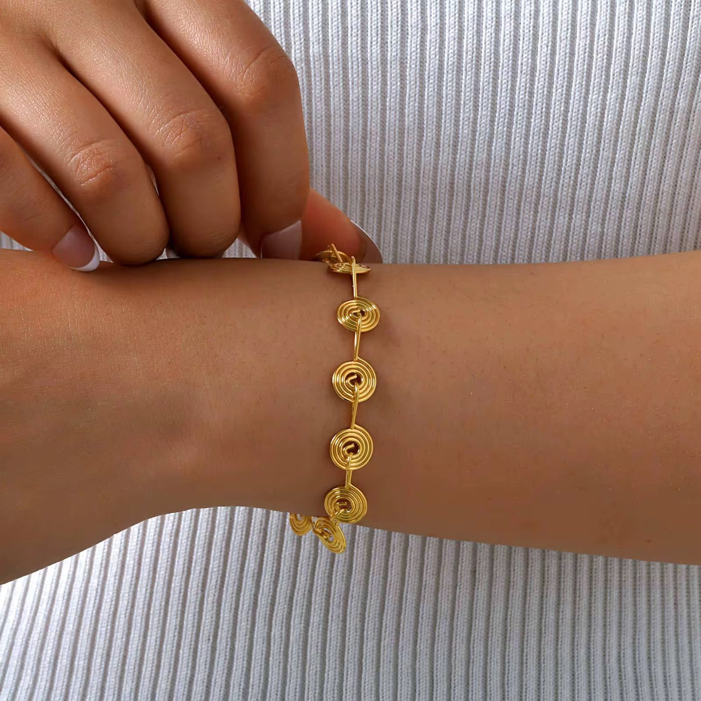 Spiral Disc Link Bracelet