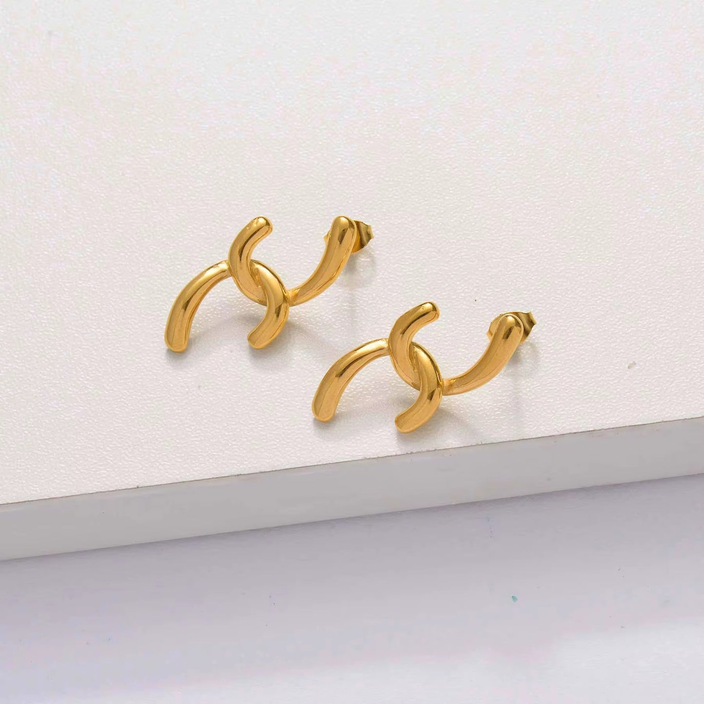Gold Linked Drop Earrings
