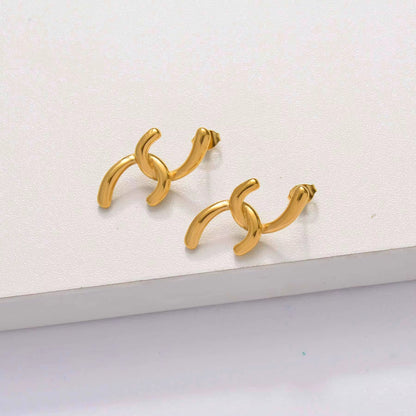 Gold Linked Drop Earrings