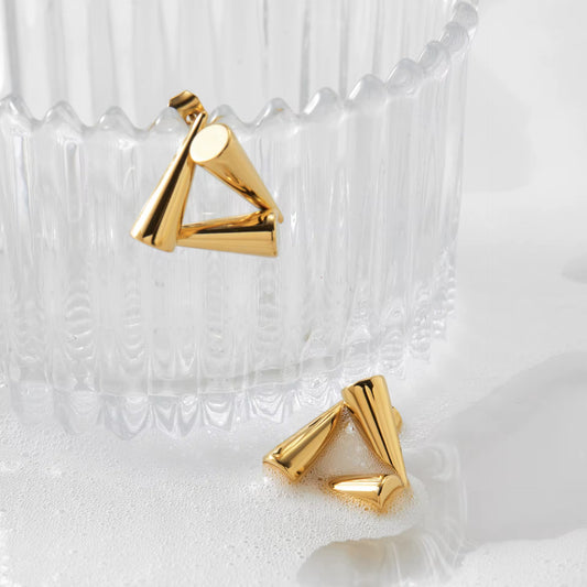Modern Geometric Triangle Stud Earrings