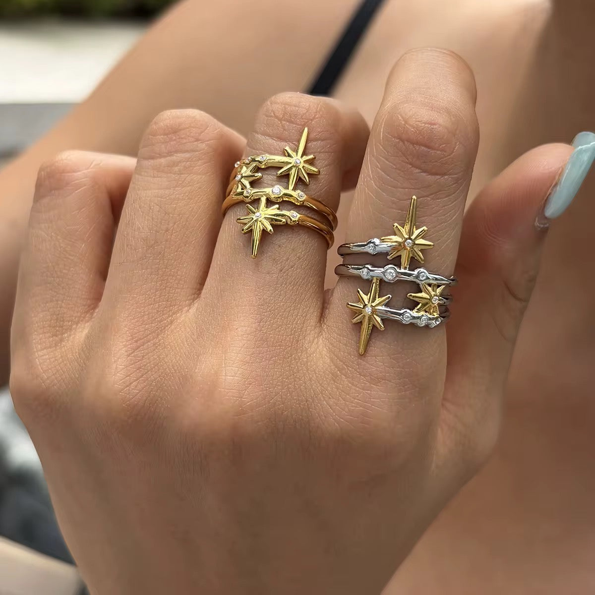 Celestial Starburst Adjustable Ring