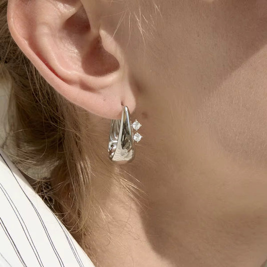 Celeste Crystal Huggie Earrings