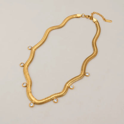 Dainty Drop Snake Chain Necklace