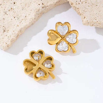 Lucky Clover Heart Earrings