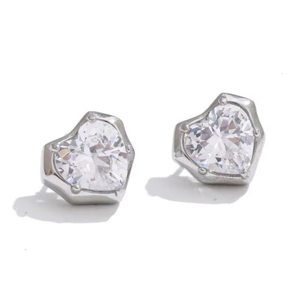 Amour Crystal Heart Studs